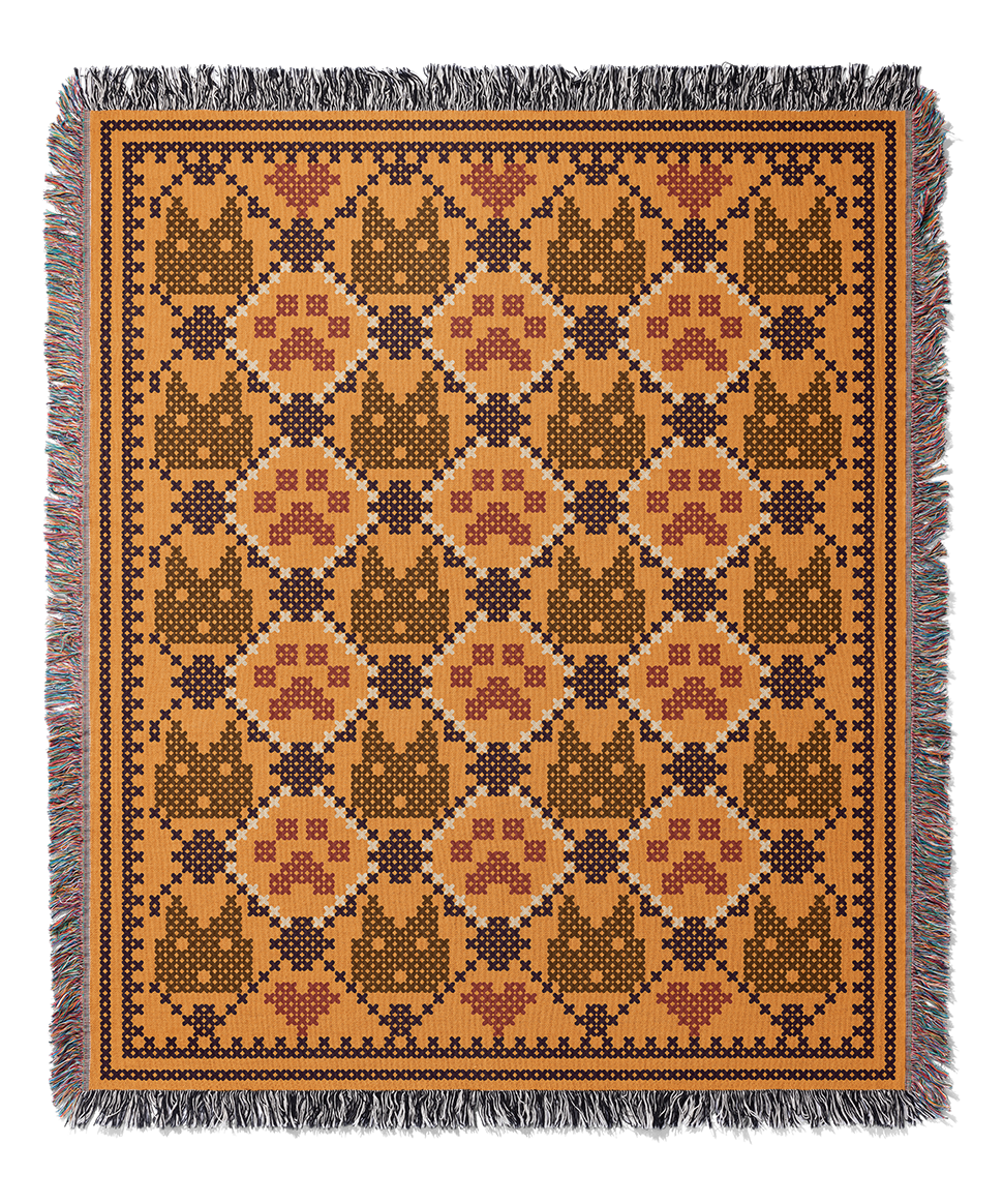 Cats and Paws | Woven Blanket | Pet Collection