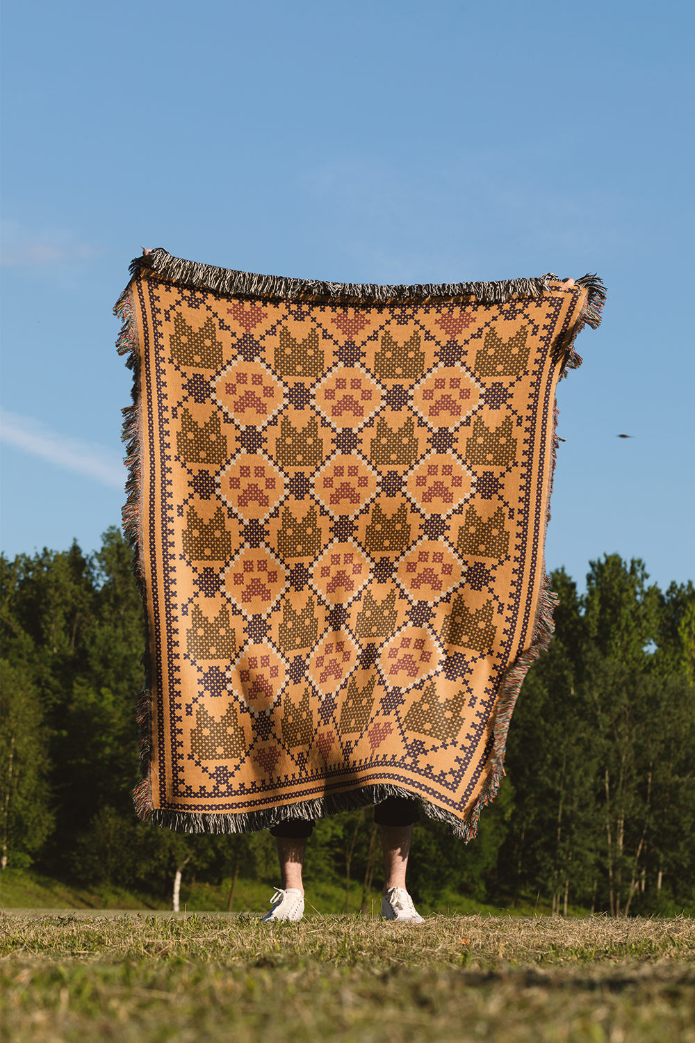 Cats and Paws | Woven Blanket | Pet Collection