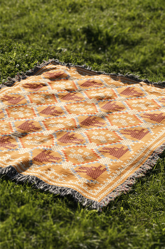 Dogs and Paws | Woven Blanket | Pet Collection