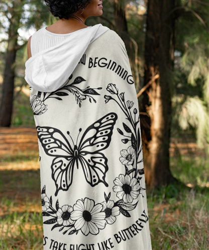 Garden of Dreams | Hooded Sherpa Fleece Blanket | Gardening Collection