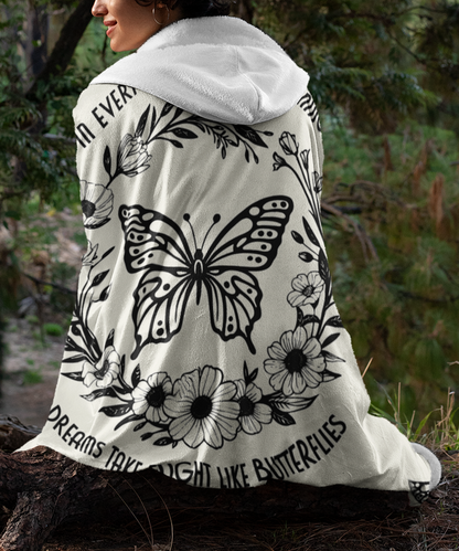 Garden of Dreams | Hooded Sherpa Fleece Blanket | Gardening Collection