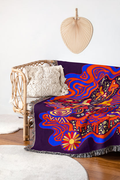 Mushroom Carnival | Woven Blanket | Gardening Collection