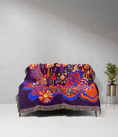 Mushroom Carnival | Woven Blanket | Gardening Collection